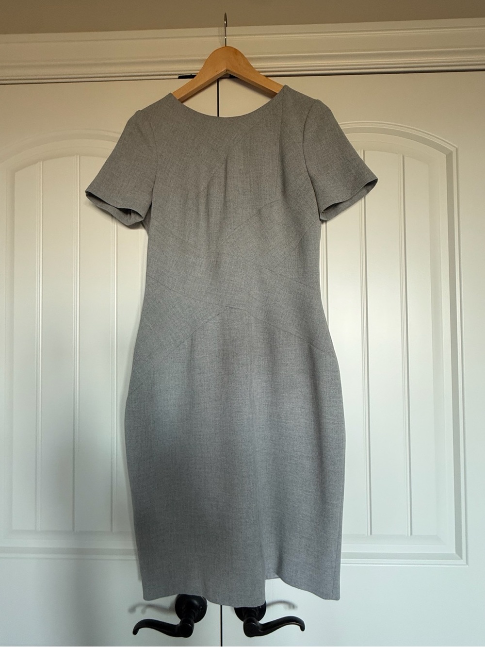 Karen Millen Grey Panelled Wiggle Pencil Dress US 8 UK 12